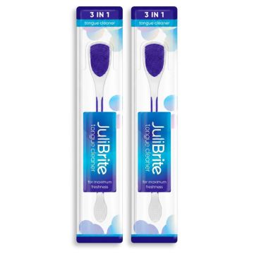 JuliBrite 3-in-1 tongreiniger 2-pack paars