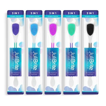 JuliBrite Tongreiniger 5-pack (Paars - Blauw - Roze - Groen - Zwart)