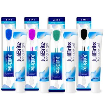 Julibrite® Family Pack - Blauw - Roze - Groen -Zwart - 4x Tonggel