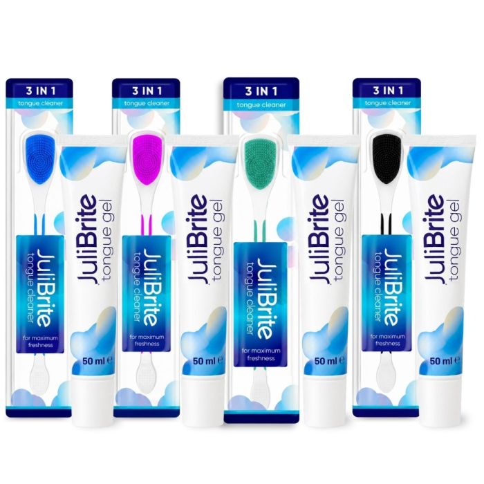 Julibrite® Family Pack - Blauw - Roze - Groen -Zwart - 4x Tonggel