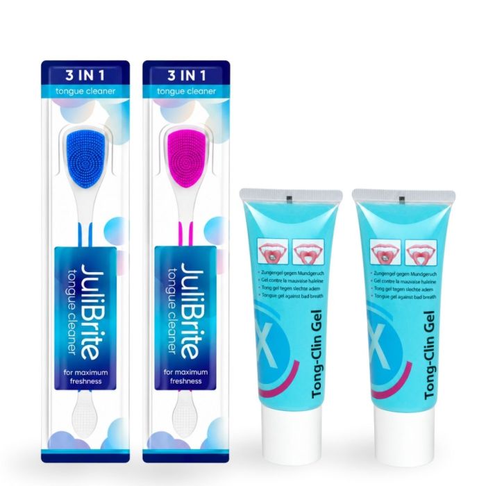 JuliBrite Romantic Pack - (Blauwe & Roze JuliBrite Tongreiniger + 2x Tonggel)